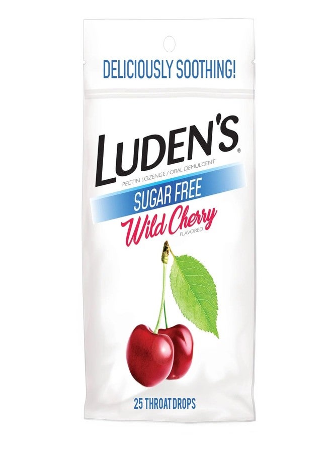 LUDEN'S Sugar Free Wild Cherry Throat Drops - Pectin Lozenge & Oral Demulcent - 25 ct (Pack of 6) - Image 1